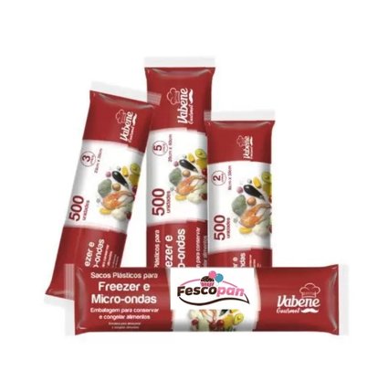 Sacos Plásticos Para Freezer e Micro-ondas 3 Litros 23 x 35cm com 500 un.– Vabene. 
