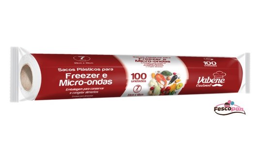 Sacos Plásticos Para Freezer e Micro-ondas 7 Litros 33 x 40cm com 100 un.– Vabene