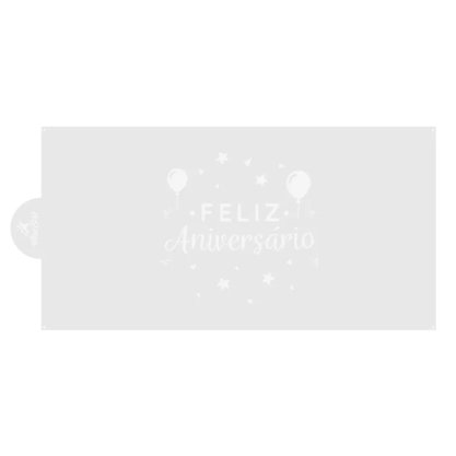 Stencil para Bolo – Feliz Aniversário - Bluestar