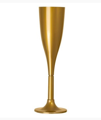 Taça Champanhe 120ml Dourada (Ouro) com 4 un. – Strawplast 
