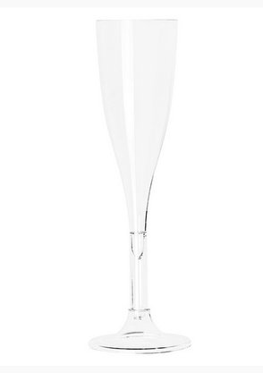 Taça Champanhe 120ml transparente (Cristal) com 4 un. – Strawplast 