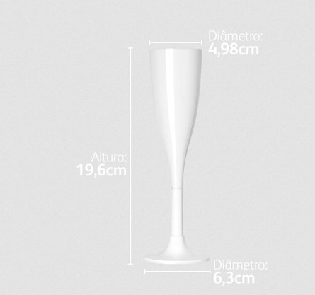 Taça Champanhe 120ml transparente (Cristal) com 4 un. – Strawplast 