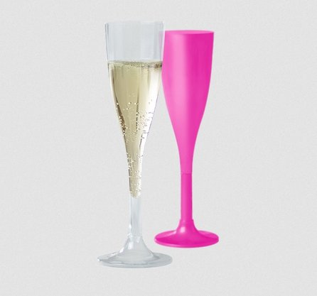 Taça Champanhe 120ml transparente (Cristal) com 4 un. – Strawplast 