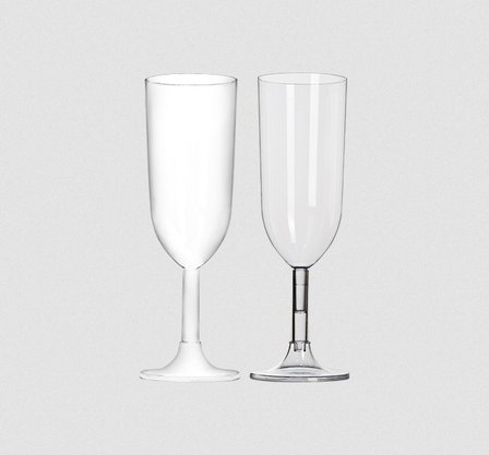 Taça Champanhe 220ml transparente (Cristal) com 4 un. – Strawplast 