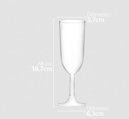 Taça Champanhe 220ml transparente (Cristal) com 4 un. – Strawplast 