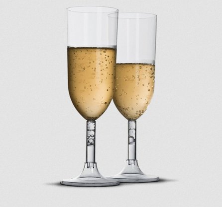 Taça Champanhe 220ml transparente (Cristal) com 4 un. – Strawplast 