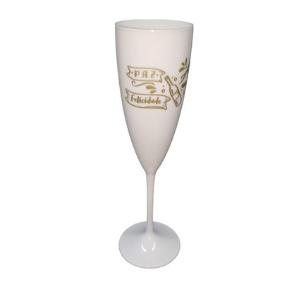 Taça de Champanhe Feliz Ano Novo Branca 170ML - Neoplas