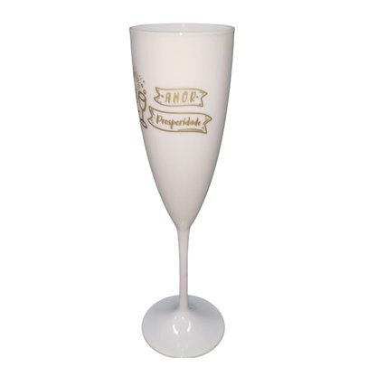 Taça de Champanhe Feliz Ano Novo Branca 170ML - Neoplas