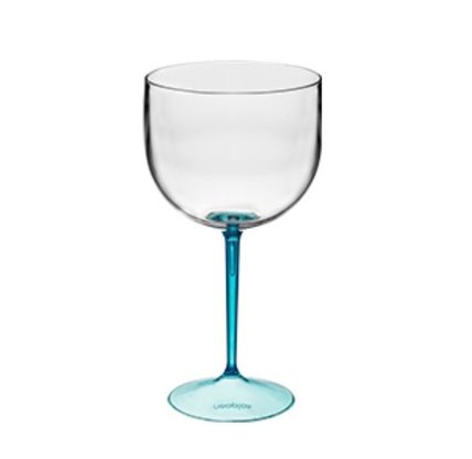 Taça de Gin Shelby Bicolor Transparente (Cristal) com Base Azul Safira 500ml - Neoplas