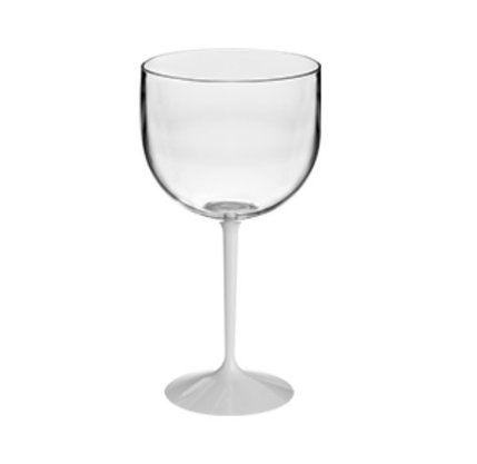 Taça de Gin Shelby Bicolor Transparente (Cristal) com Base Branca 500ml - Neoplas