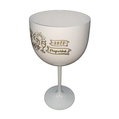 Taça de Gin Shelby Feliz Ano Novo Branca 500ml - Neoplas