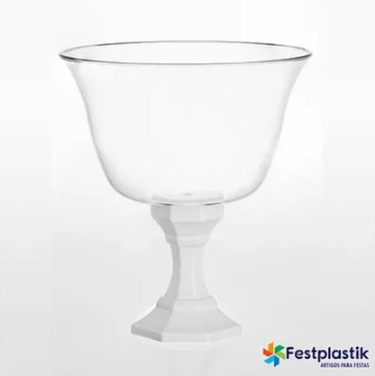 Taça Diamante Cristal com Base Branca 1250ml – Festplastik 