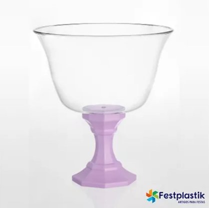 Taça Diamante Cristal com Base Lilás Candy 1250ml – Festplastik 