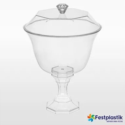 Taça Diamante Cristal com Tampa 1250ml – Festplastik 