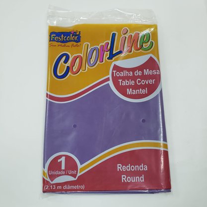 Toalha de Mesa Plástica Redonda Roxo 2,13m de Diâmetro – Festcolor
