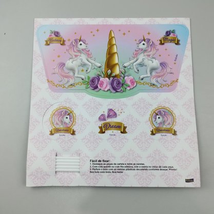 Topo de Bolo decorativo – Unicórnio - Festcolor