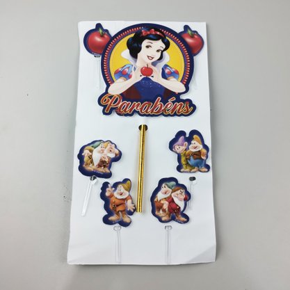 Topo decorativo para bolo E.V.A – Branca de neve – Piffer