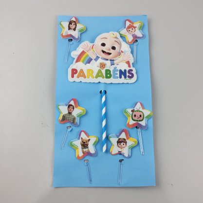 Topo decorativo para bolo E.V.A – Cocomelon – Piffer