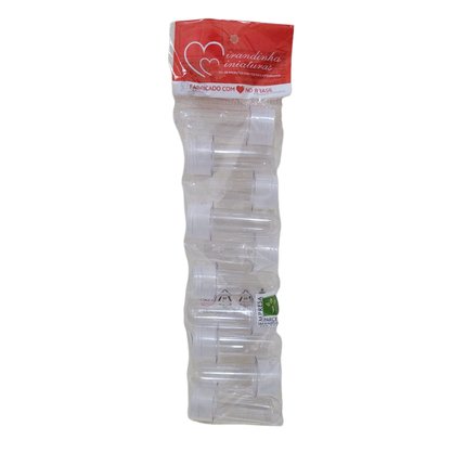 Tubete Mini 8cm com Tampa transparente - 10 unidade