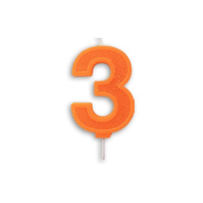 Vela Laranja Neon N°3 –– 7,5cm – Make+