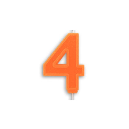 Vela Laranja Neon N°4 –– 7,5cm – Make+