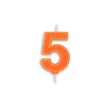 Vela Laranja Neon N°5 –– 7,5cm – Make+