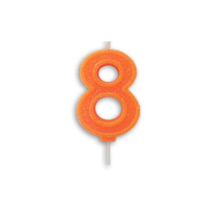 Vela Laranja Neon N°8 –– 7,5cm – Make+
