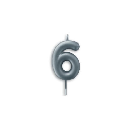 Vela Metalizada Prata - N°6 – 6cm – Make+