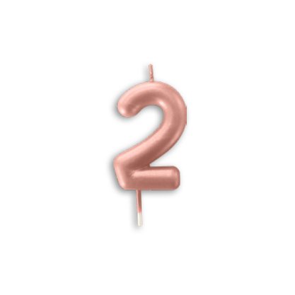 Vela Metalizada Rose Gold - N°2 – 6cm – Make+