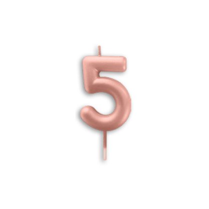 Vela Metalizada Rose Gold - N°5 – 6cm – Make+
