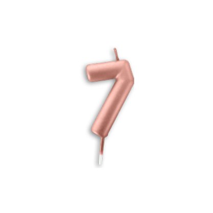 Vela Metalizada Rose Gold - N°7 – 6cm – Make+