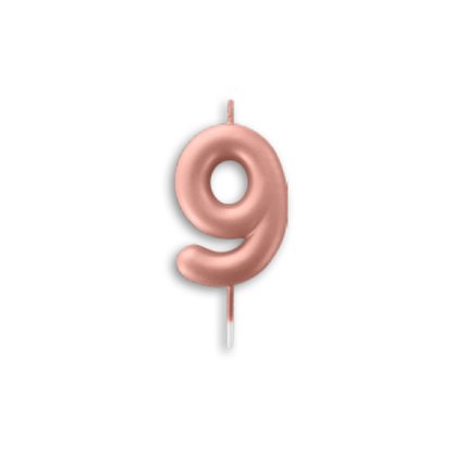Vela Metalizada Rose Gold - N°9 – 6cm – Make+