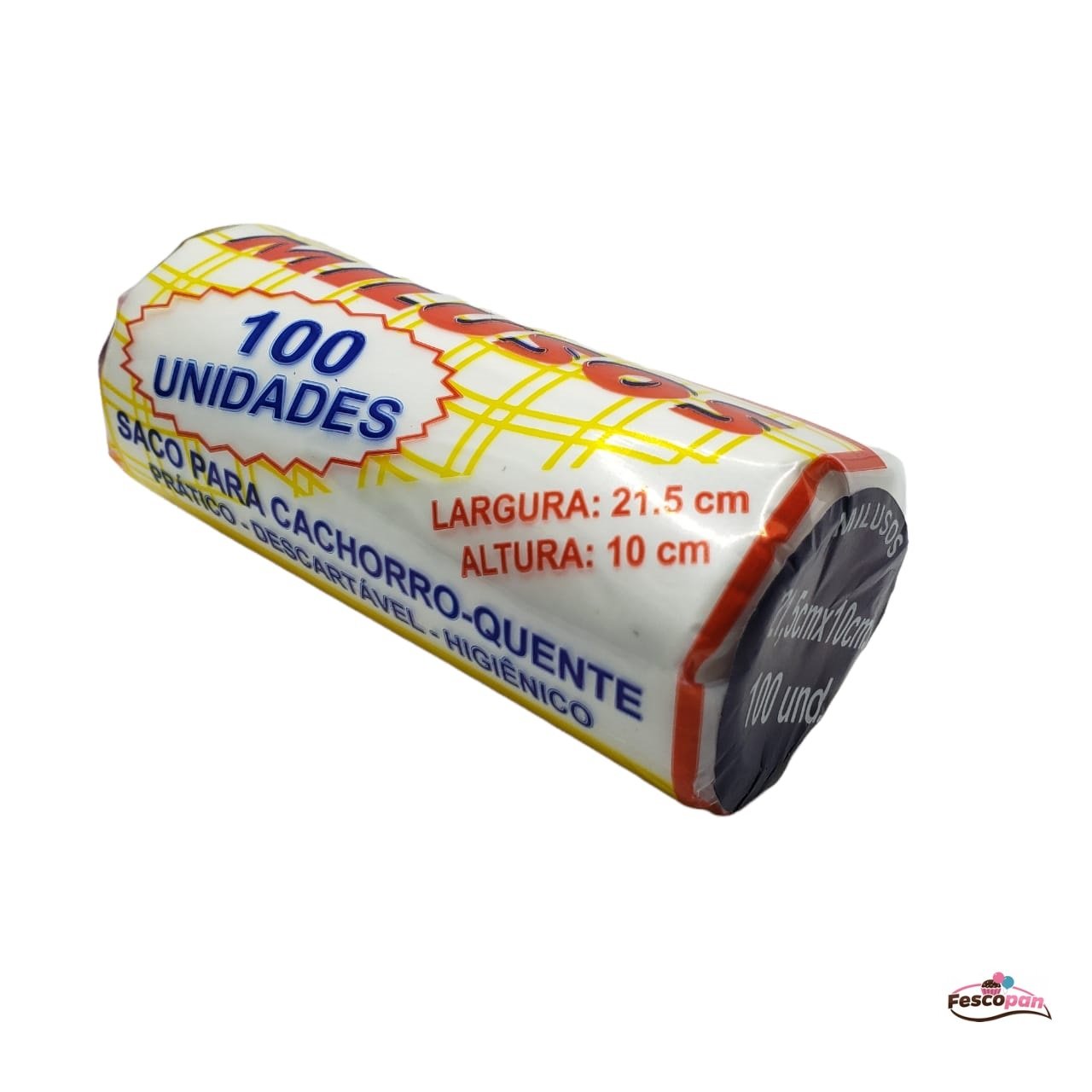 Cachorro Quente / Hot Dog Saco Branco Com 100 Unidades