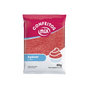Açúcar Cristal 80g Vermelho - Mix
