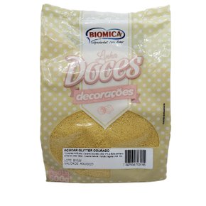 Açúcar Glitter Dourado 500g – Biomica 