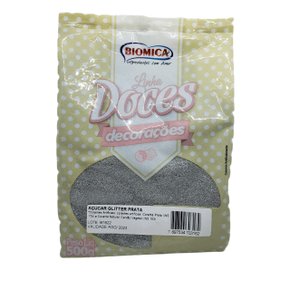 Açúcar Glitter Prata 500g – Biomica 