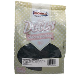 Açúcar Glitter Preto 500g – Biomica 