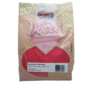 Açúcar Glitter Rosa 500g – Biomica
