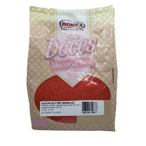Açúcar Glitter Vermelho 500g – Biomica