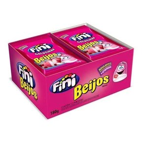 Bala de Gelatina Fini 12x15g Beijos de Morango