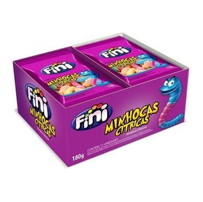 Bala de Gelatina Fini 12x15g Minhocas cítricas