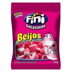Bala de Gelatina Fini 250g Beijos de Morango
