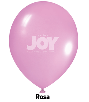 Balão 9 Polegadas Rosa Metalizado – 25 unidades – Joy