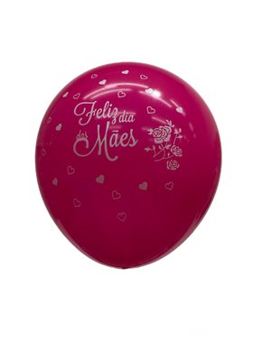 Balão de látex 9 pol. Dia das Mães Rosa Fucsia- 25 unidades – Joy