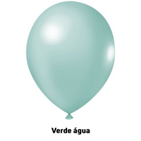 Balão de látex 9 polegadas Verde Água - 50 unidades – Joy