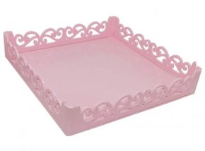 Bandeja Provençal 22,5x22,5 Rosa Bebê