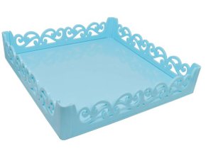 BANDEJA PROVENCAL 22,5X22,5CM AZUL BEBE 