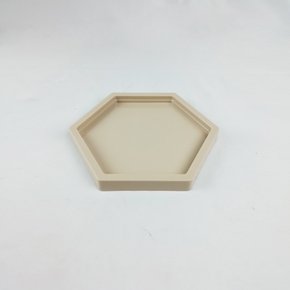 Bandeja Sextavada Decorativa - Bege – 17cm – Tasil