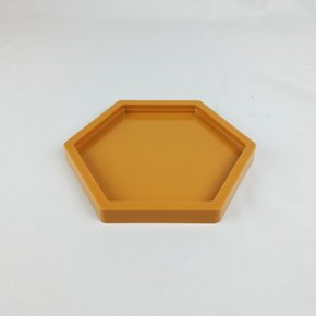 Bandeja Sextavada Decorativa – Mostarda – 17cm – Tasil