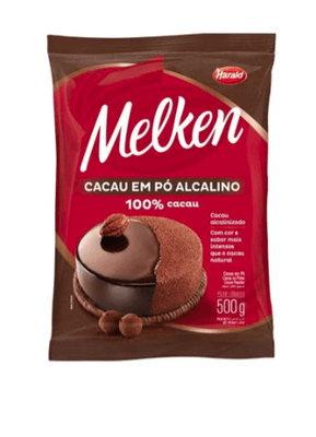 Cacau em Pó Alcalino Melken 100% Cacau 500g – Harald 